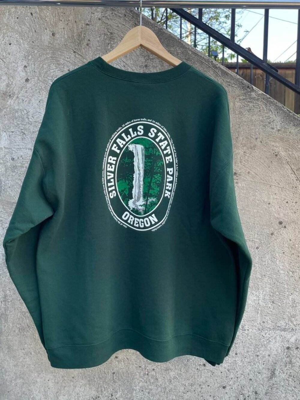 Silver Falls State Park Oregon double sided crewneck size XL - Picture 4 of 7